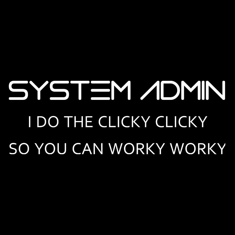 Systemadministrator machen klicky klicky in weiß