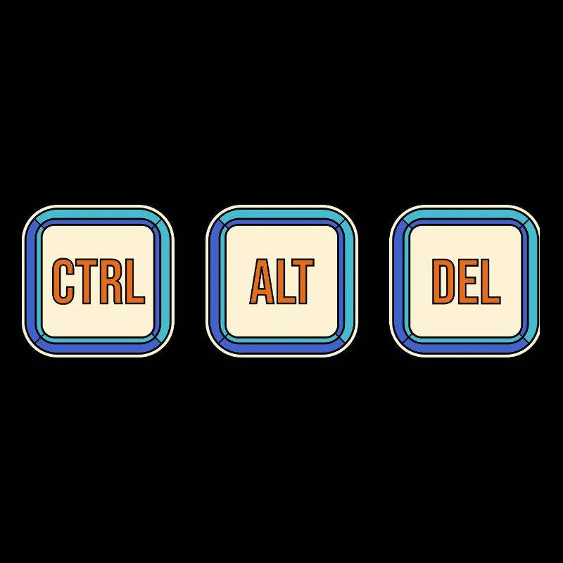 Touches de clavier rétro CTRL ALT DEL