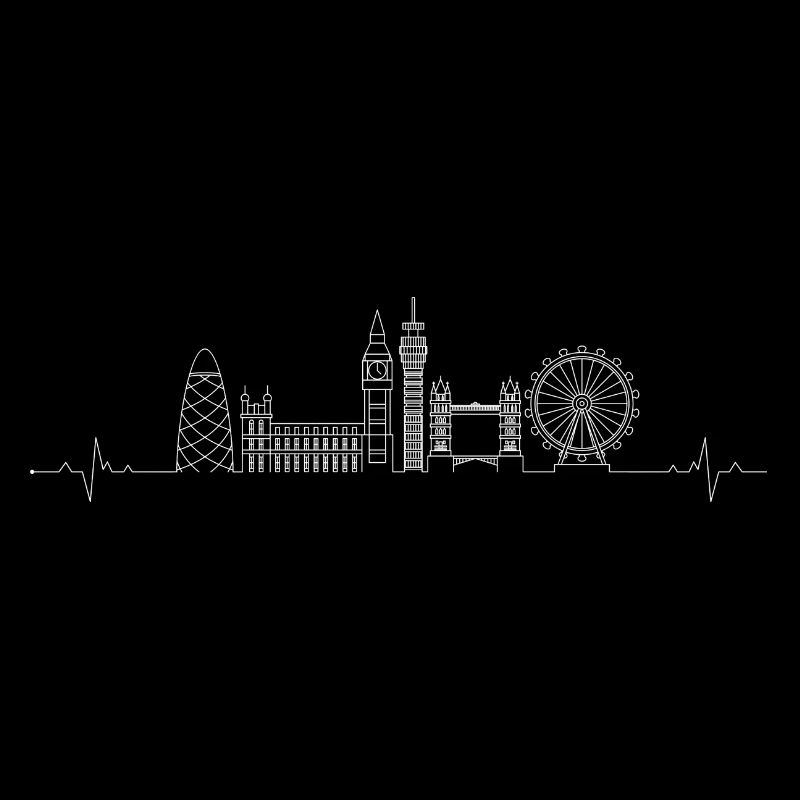 London Pulse Skyline Linie Kunst