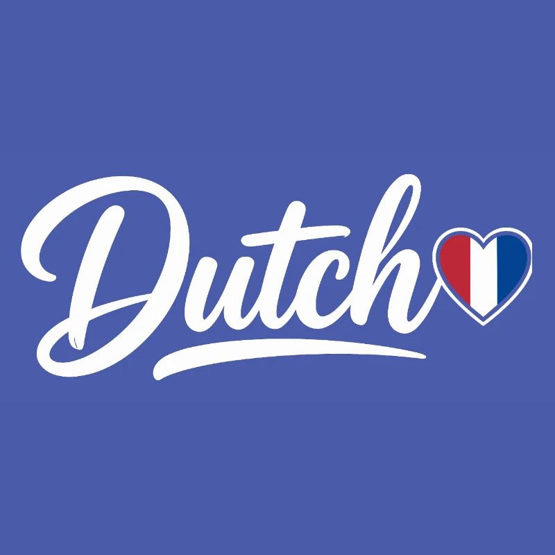 Dutch Script with Flag Heart Fan Patriotic