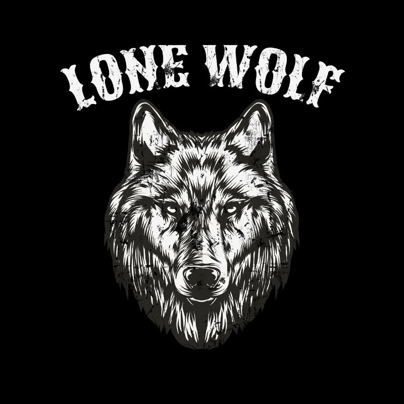 Lone Wolf full moon biker men gift
