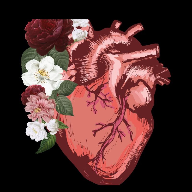 Anatomique coeur fleurs amour femmes hommes