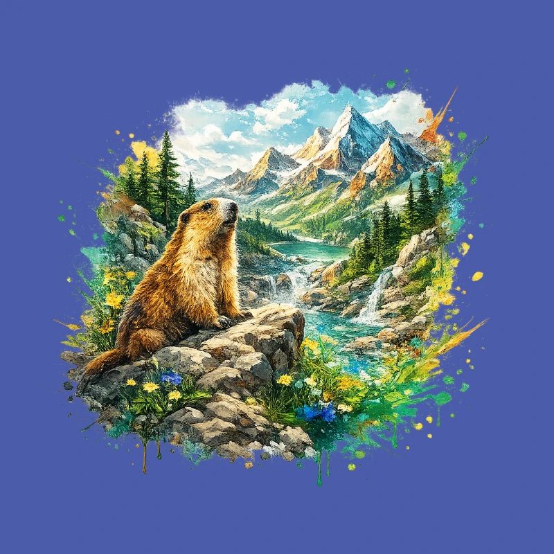 Marmot forest landscape