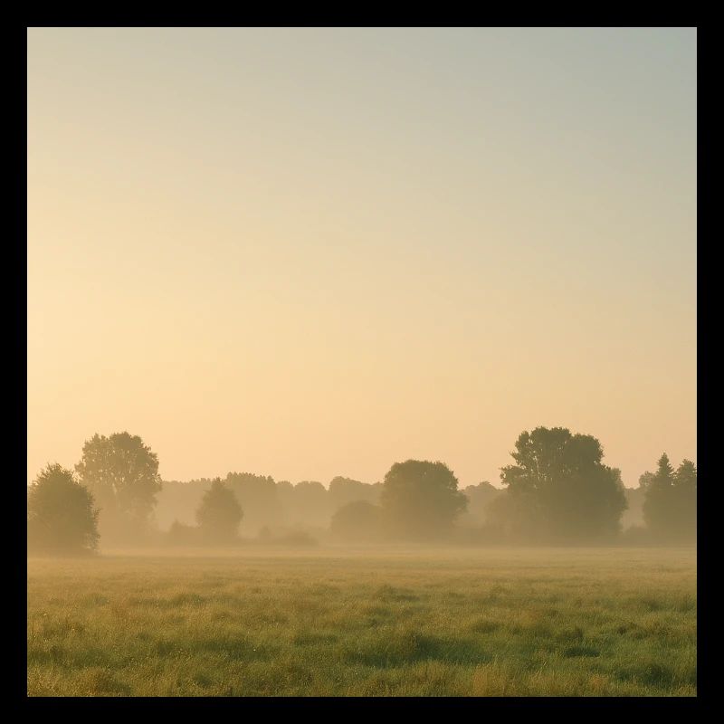 Brouillard matinal sur la prairie dorée