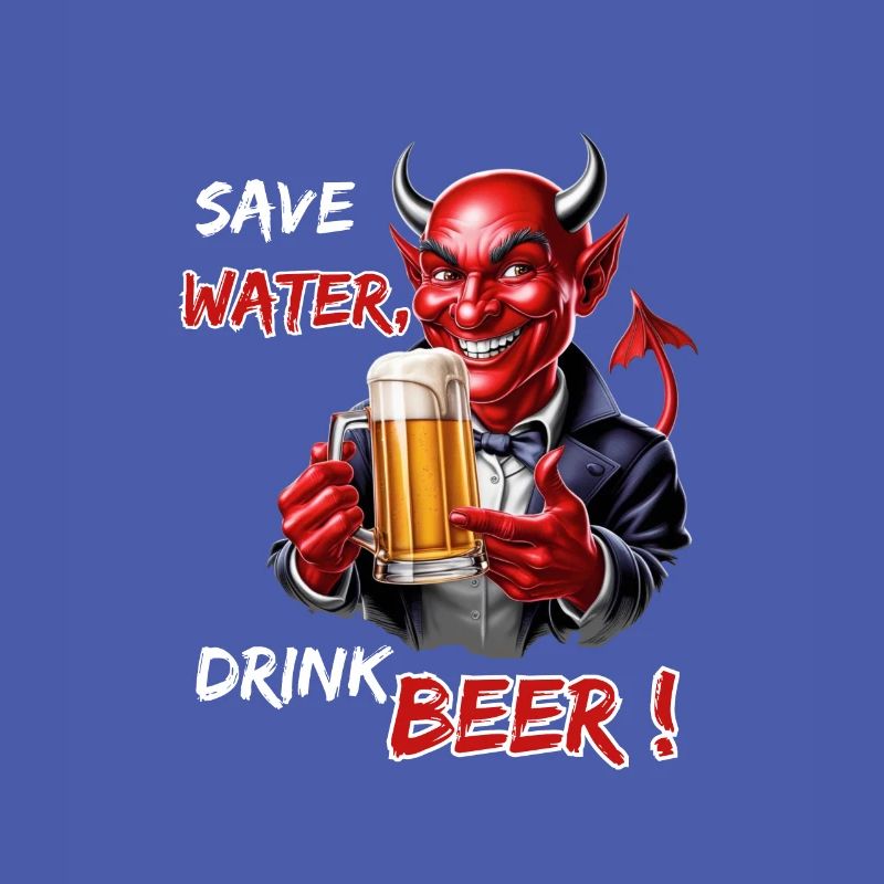 Save Water, Drink Beer - Funny Party Devil
