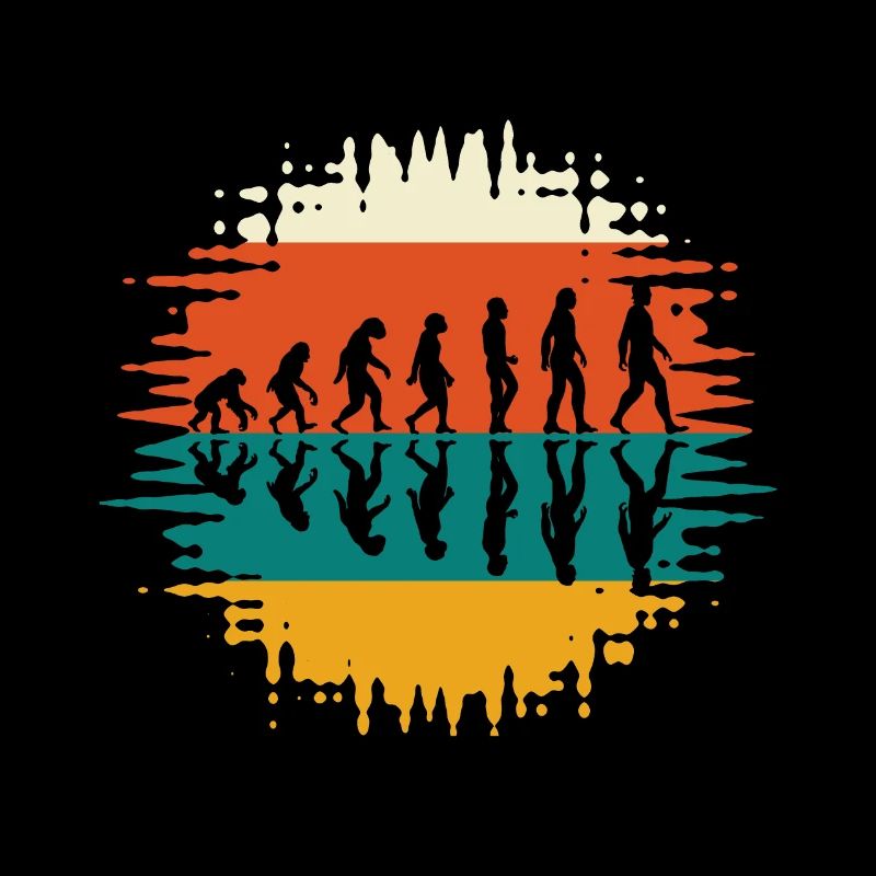 Evolution Mensch Geschichte Retro