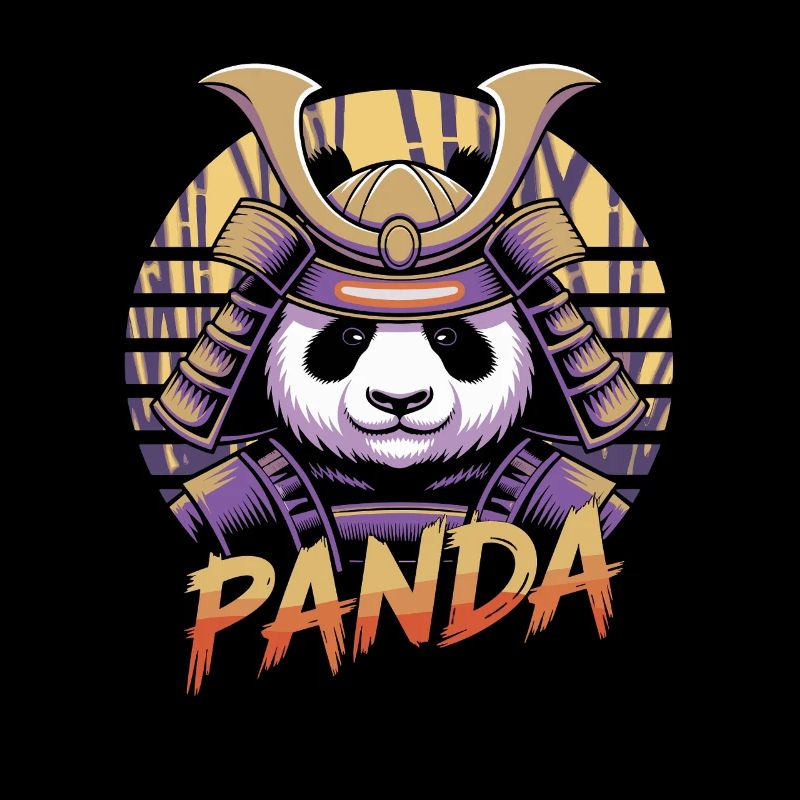 Kriegerischer Panda Samurai Illustration