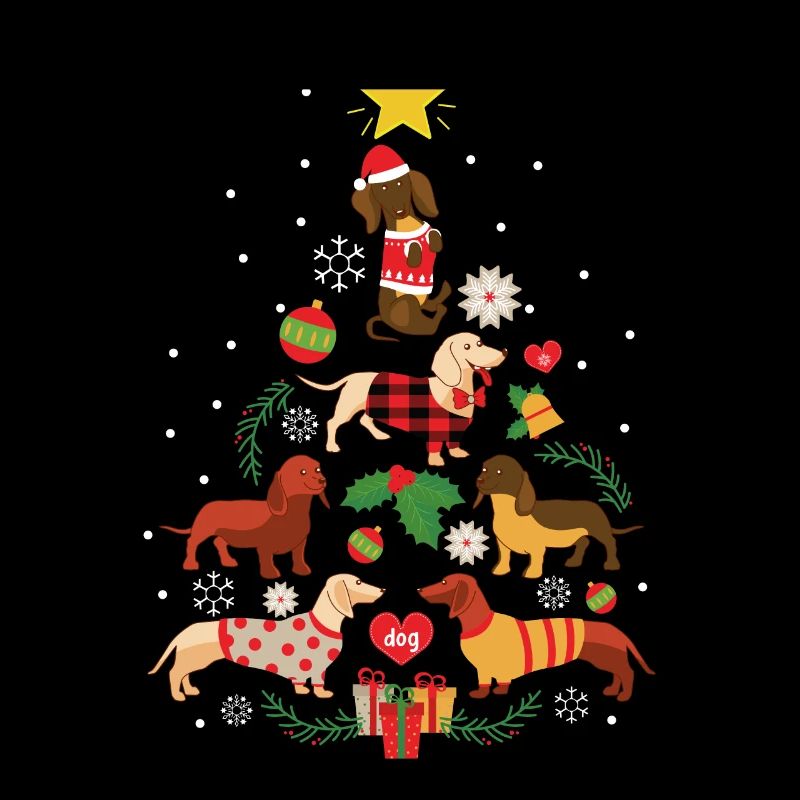 Décor d'ornement d'arbre de Noël drôle de teckel