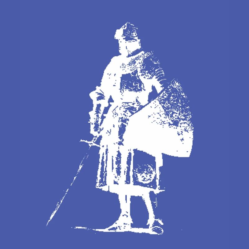Chevalier solitaire avec silhouette de bannière