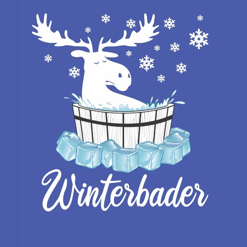 Elch Winterbader Eisbaden Eisbad Spruch