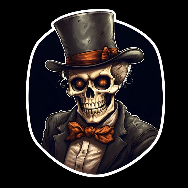 Skull with top hat