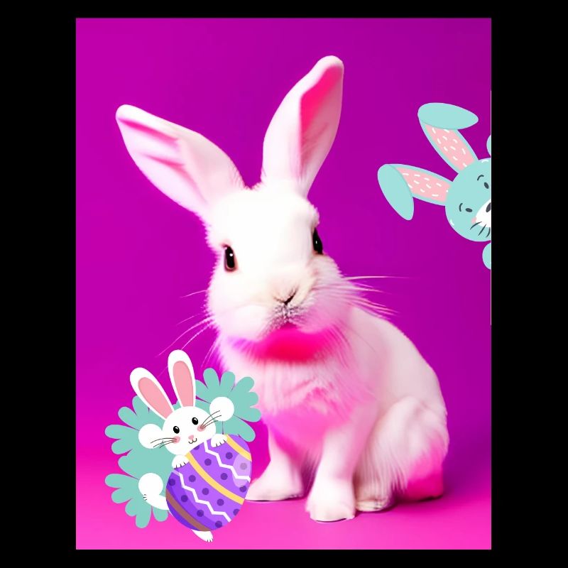 Pink Easter Bunny with Easter Egg Pink