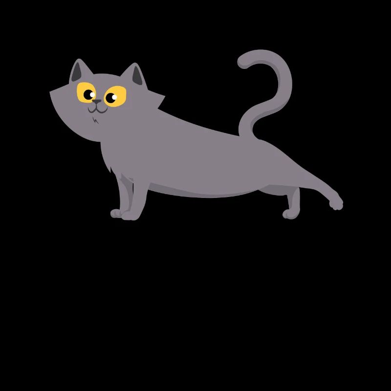 Graue Katze Stretching