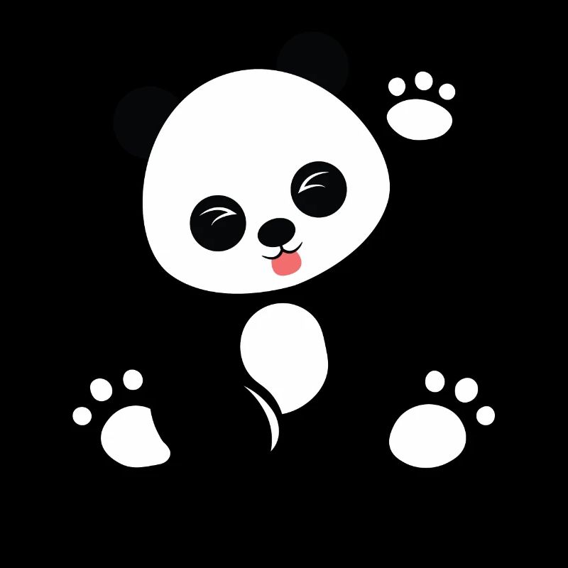 Dessin animé mignon panda assis