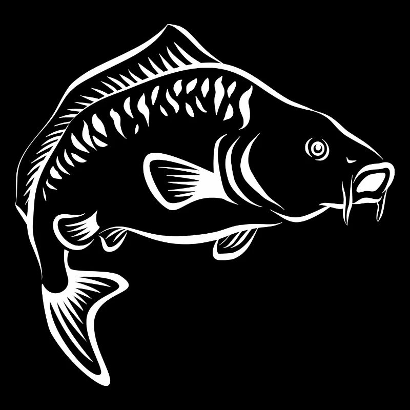 Pêcheur - pêche - carpe - dessiné à la main