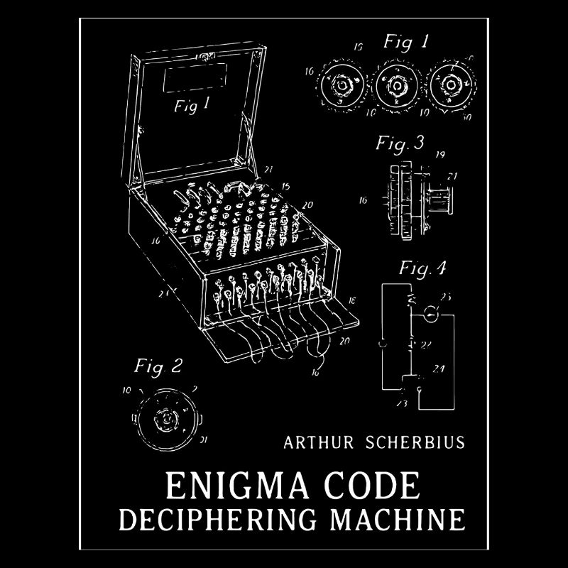 Enigma Code Deciphering Machine Illustration