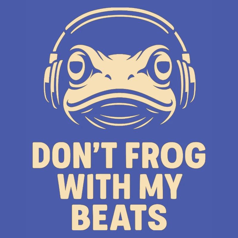 Frosch mit Kopfhörer