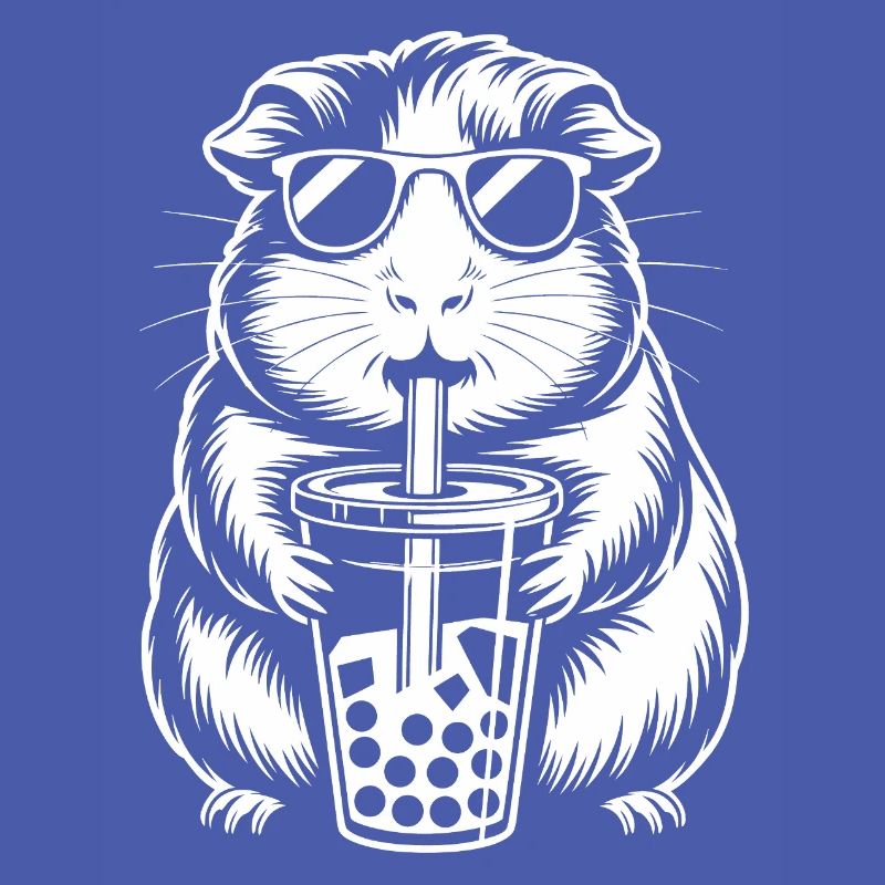 Guinea pig with bubble tea