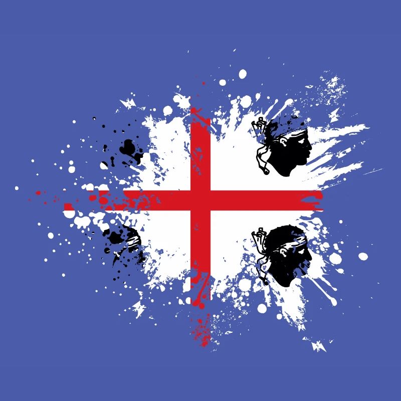 Sardinia Flag Klecks Sardinian Flag Spritzer