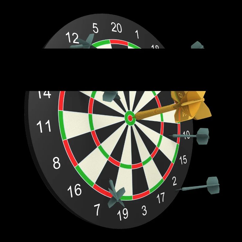 Fléchette dorée au centre d'une cible