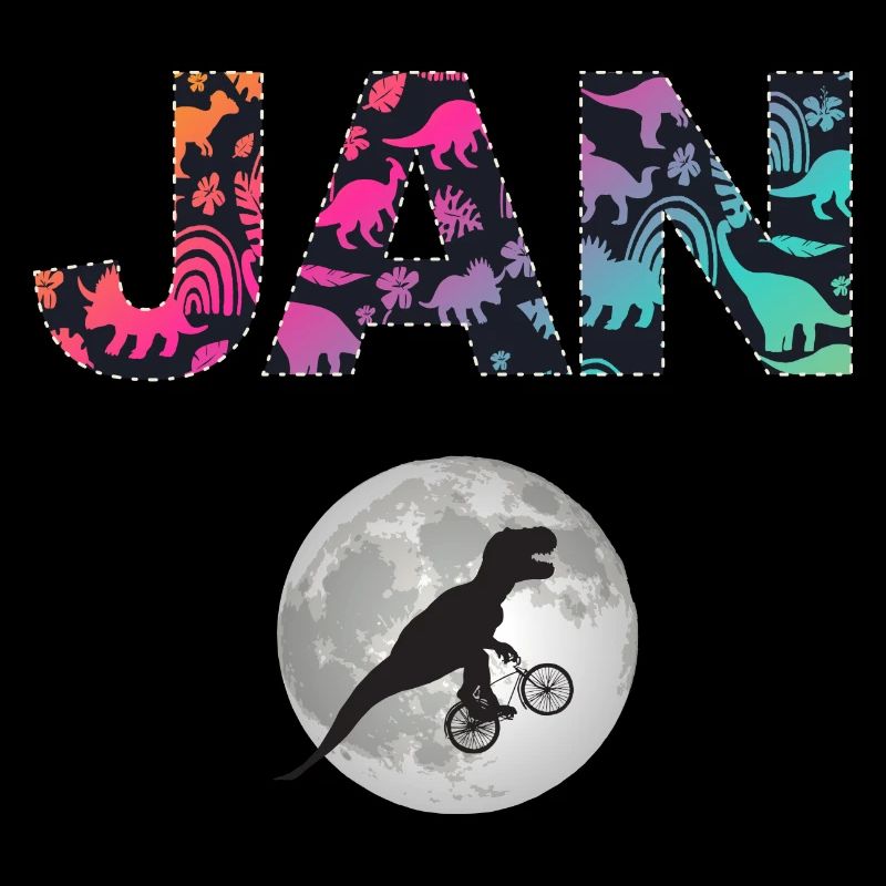 JAN - Beautiful boy name with dinosaur