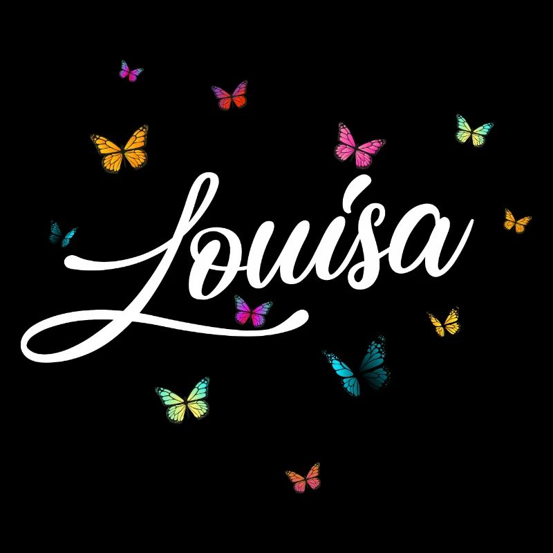LUISA - Mädchen Name mit bunten Schmetterlingen