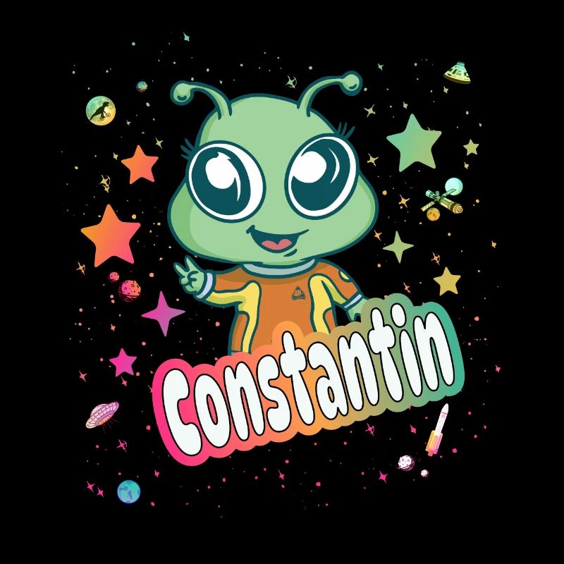 CONSTANTIN - Beau nom de garçon avec un extraterrestre mignon