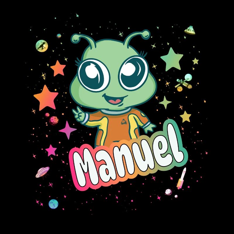 MANUEL - Schöner Junge Name mit süßem Alien