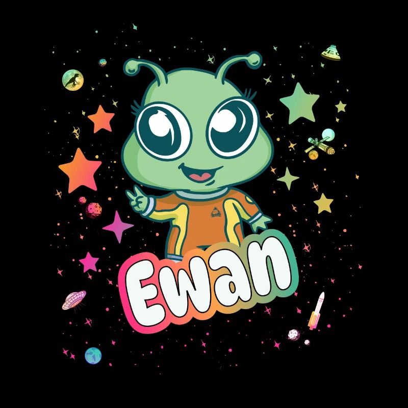 EWAN - Schöner Junge Name mit süßem Alien