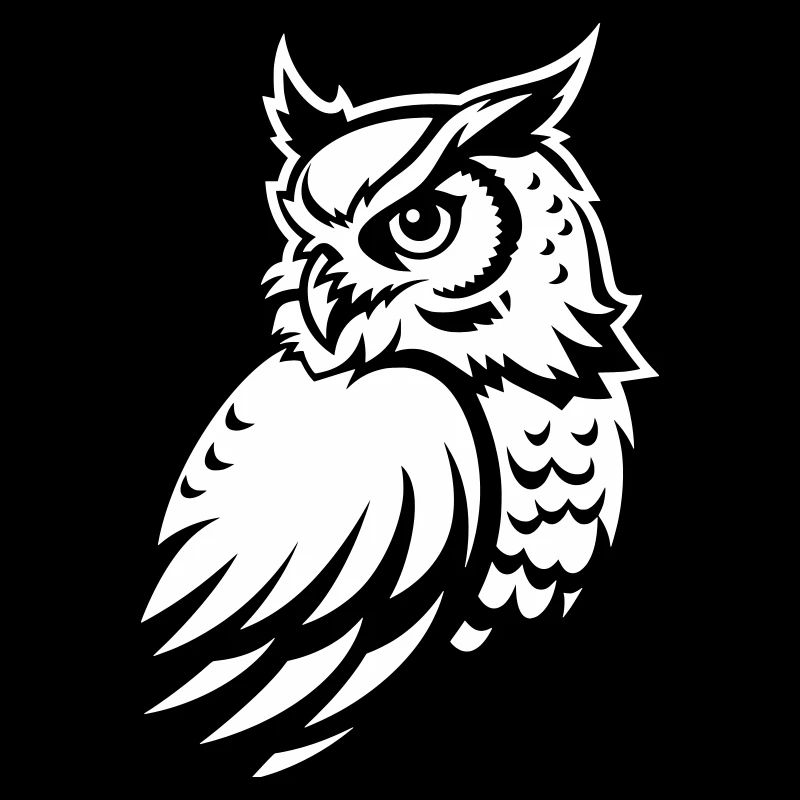 Wachsame Eule – Tattoo Silhouette