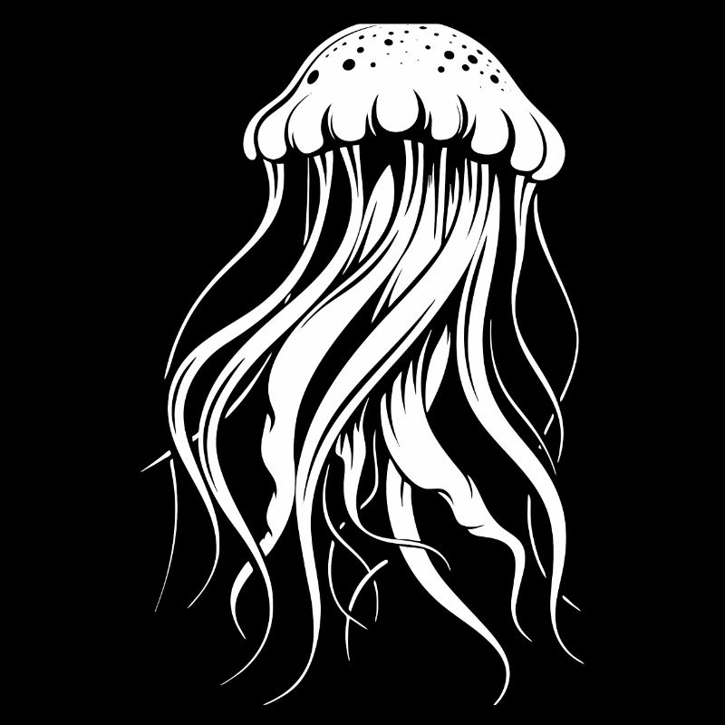 Méduses à tentacules, créatures marines