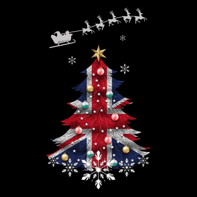 Sapin de Noël avec drapeau du Royaume-Uni