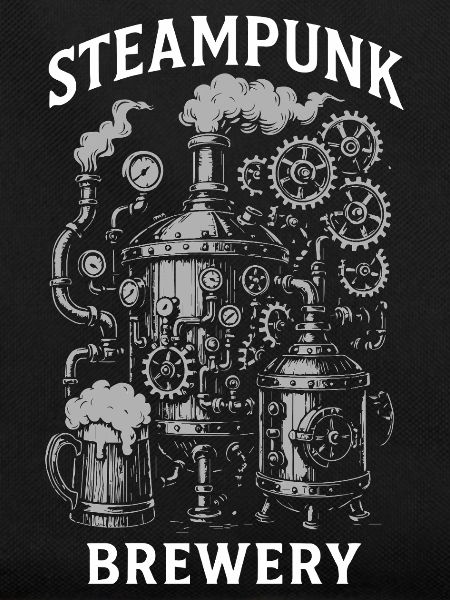 Steampunk Brewery Gears Design