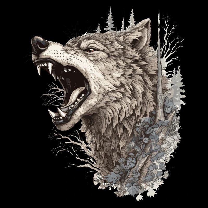 Wolf Wolf Head Scratch Marks Claws Wild Forest Hunter