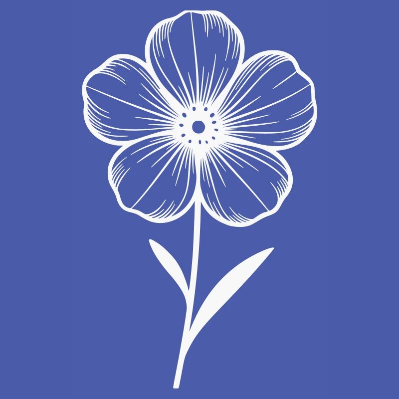 Fleur blanche graphique - variable de couleur