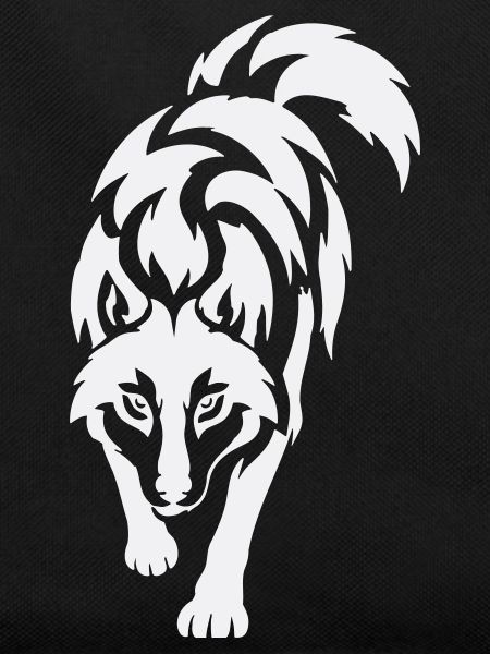 Wolf's silhouette in contrast