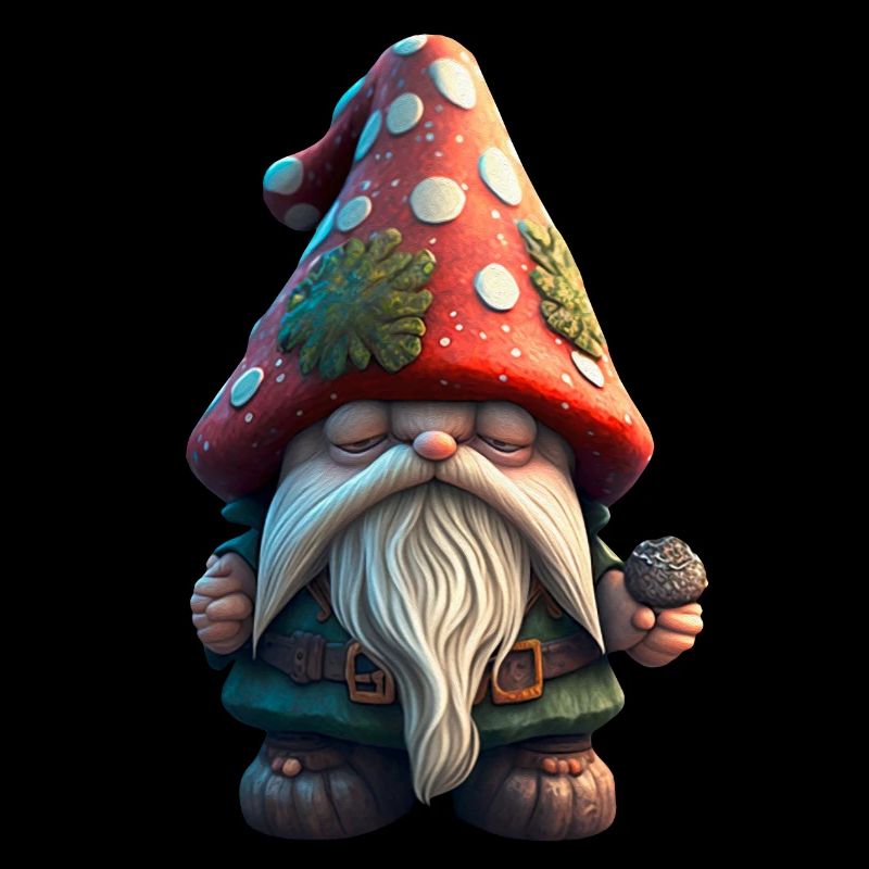 Sleepy dwarf with toadstool hat children