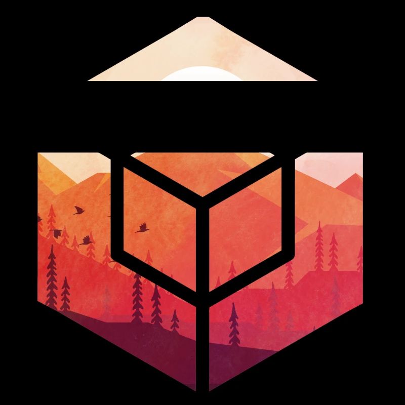 Coucher de soleil dans le cube