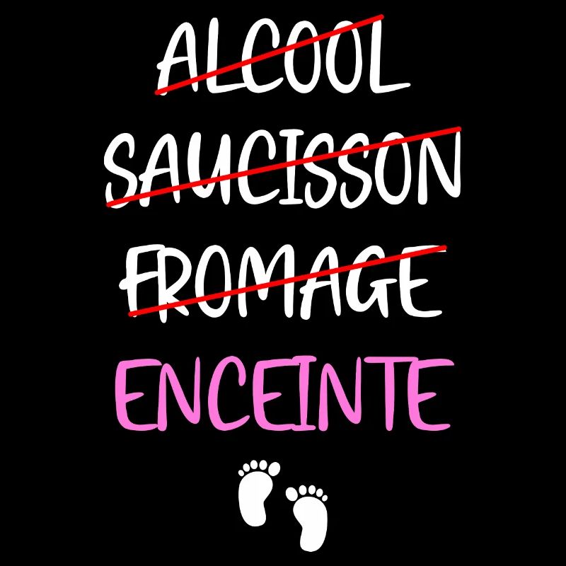 Alcool saucisson fromage enceinte t-shirt