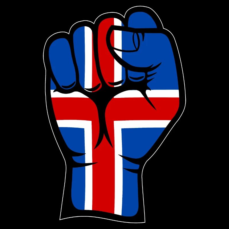 Drapeau de l’Islande Symbole de la main du poing