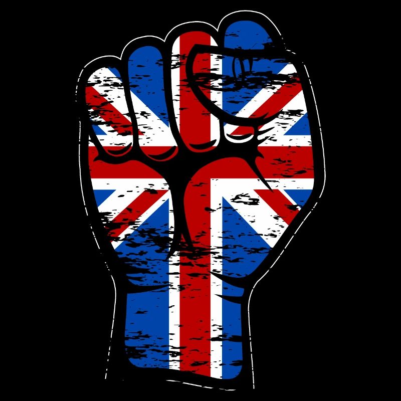 Drapeau britannique poing symbole de main utilisé