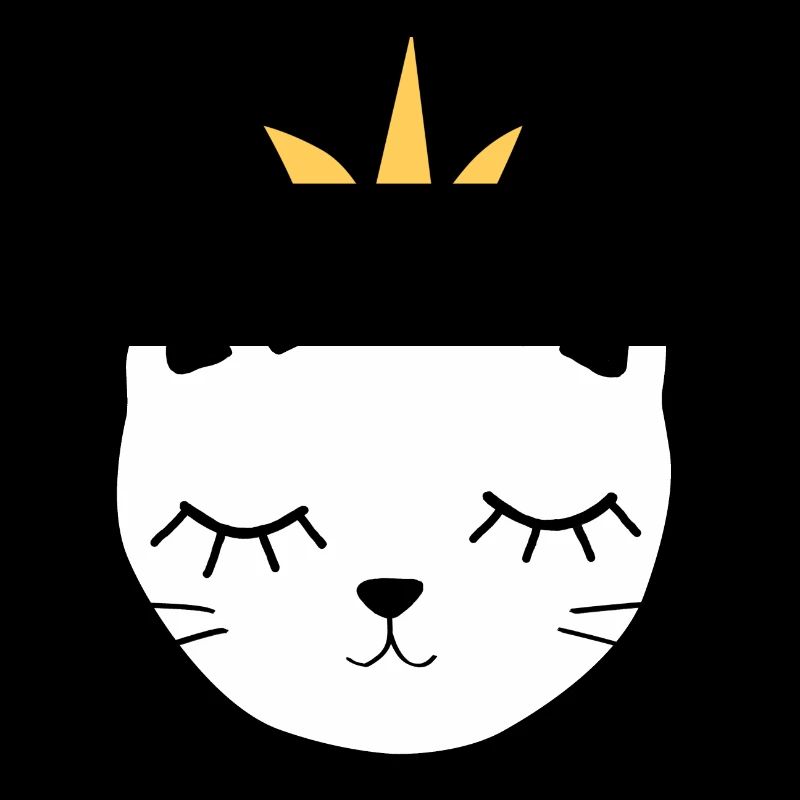 chat blanc avec couronne