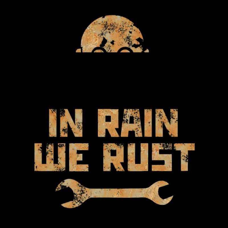 Robot, cyborg, machine - rusting in the rain