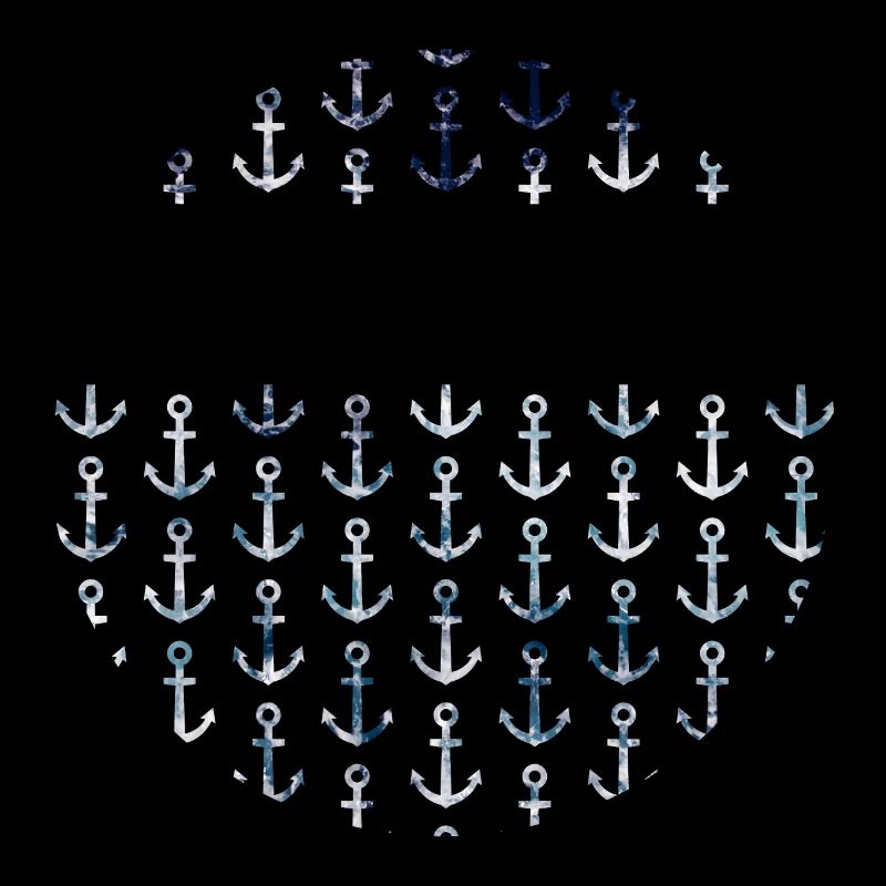 Maritime anchor pattern in circular shape