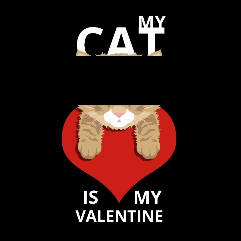 Mon chat est mon valentine. chat Valentine