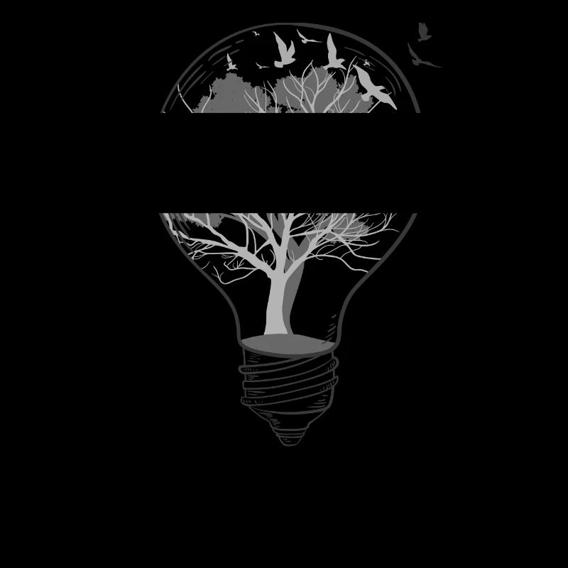 Lightbulb Trees Black White
