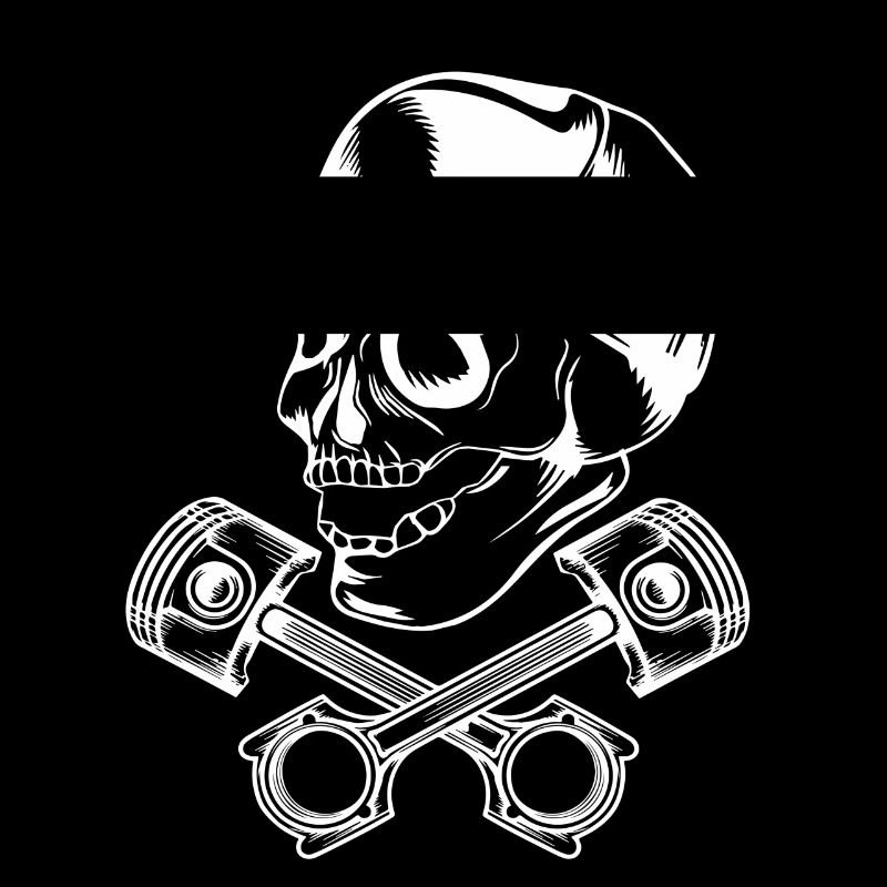 skull piston white