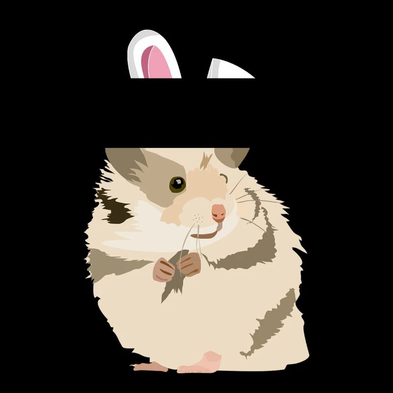 Hamster With Easter Bunny Ears Funny Pascha