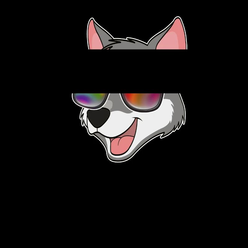 Cooler Wolf mit Sonnenbrille Sommer Comic