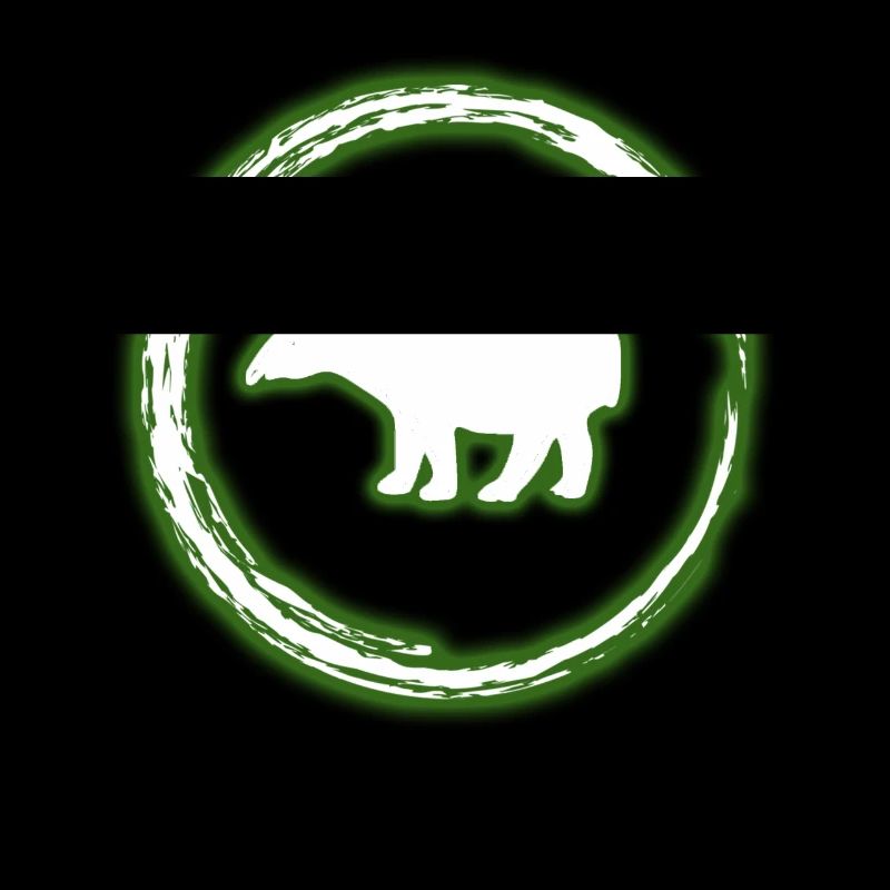 Glow Circle vert Tapir néon lumineux effet rétro